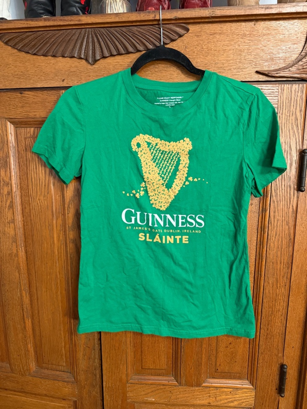 Guinness Green Tee with Yellow Harp and Logo